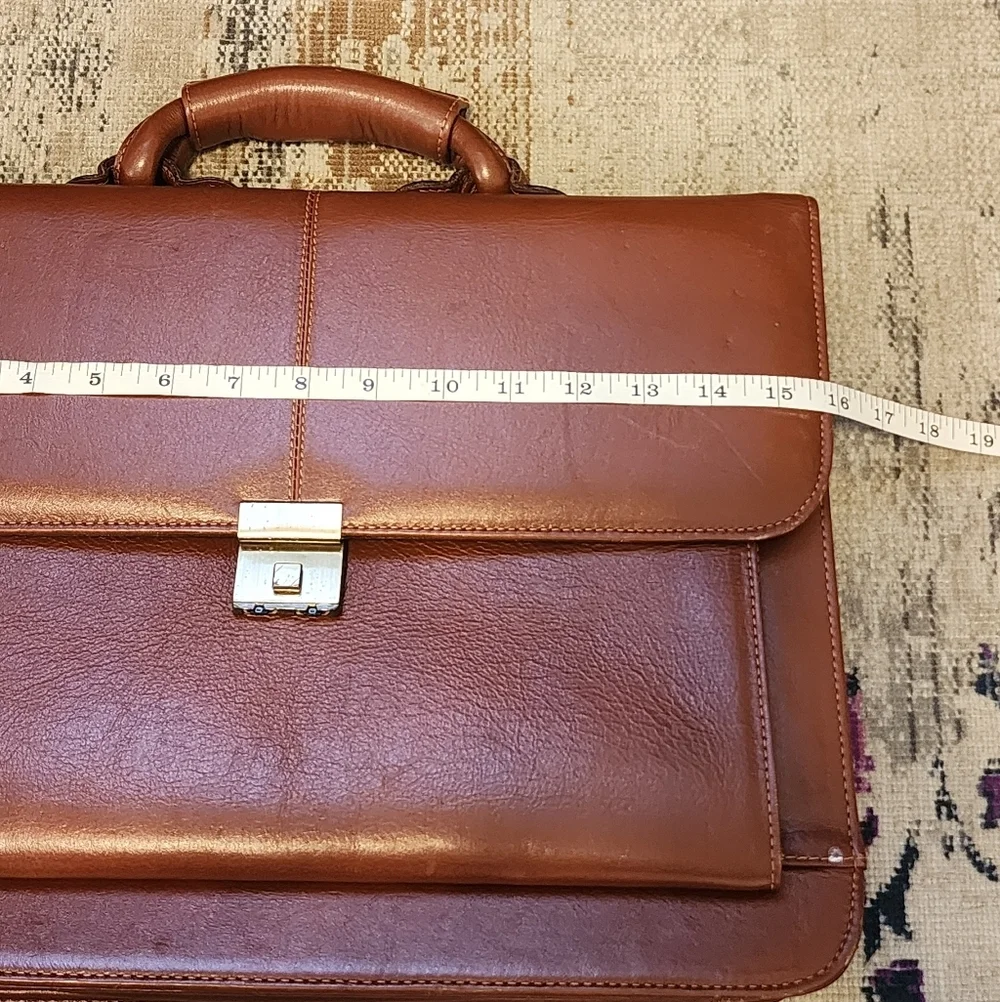 Vintage 1907 Brown 100% Leather Briefcase - Picture 15 of 15